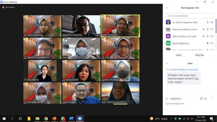 Webinar kesehatan bersama Danone