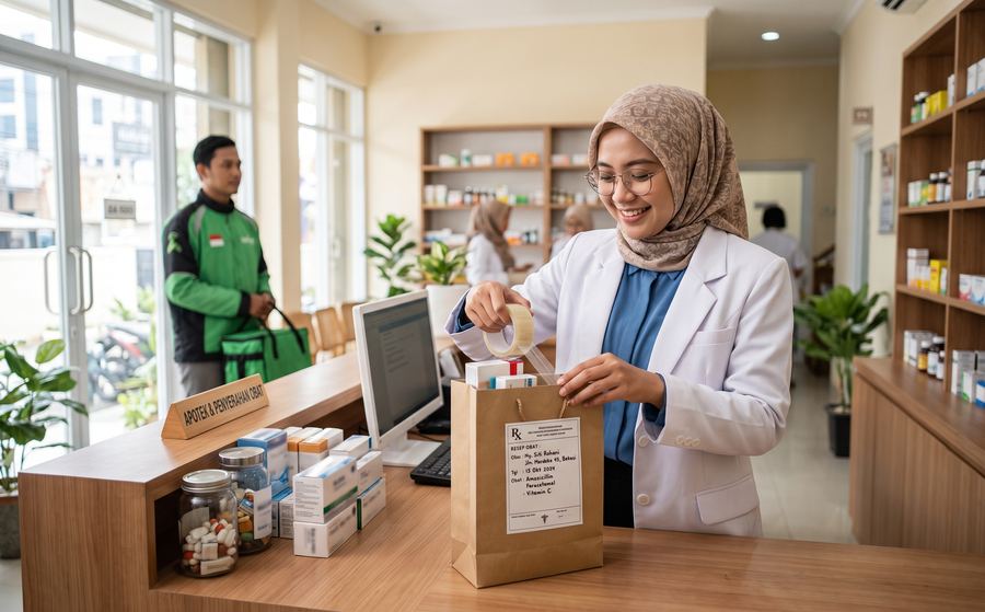 Obat disiapkan untuk diantar